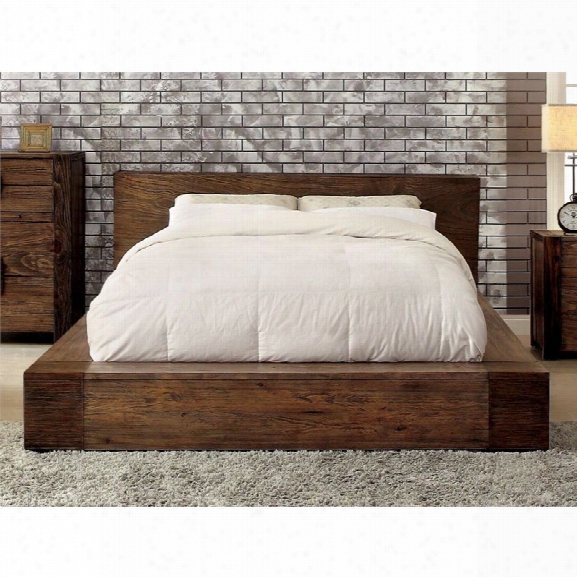 Furniture Of America Elbert Queen Platform Bed In Rustic Natural