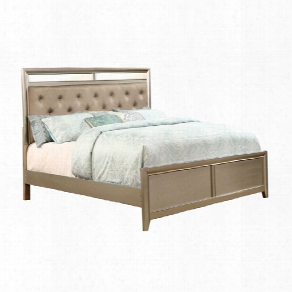 Furniture Of America Maire California King Faux Leather Tufted Bed