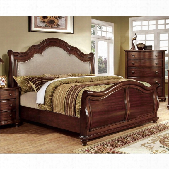 Furniture Of America Marcella California King Upholstered Sleigh Bed