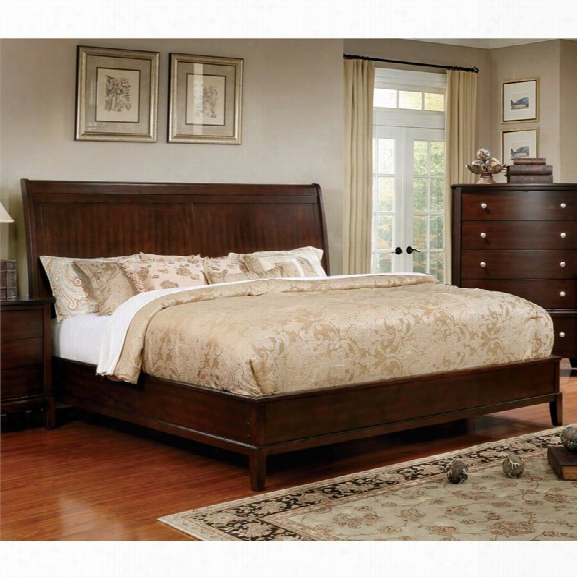 Furniture Of America Monaco King Panel Bed In Brown Cherry