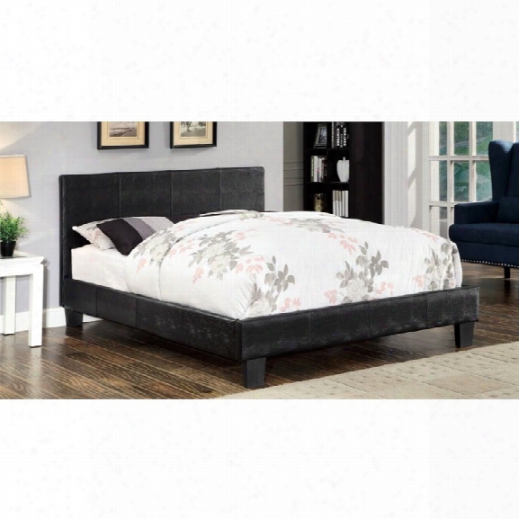 Furniture Of America Nicole King Faux Leather Platform Bed In Black