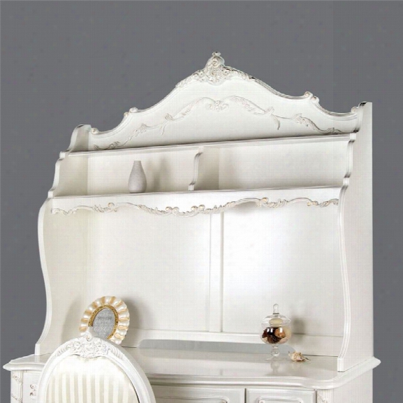 Furniutre Of America Rollison Hand-brushed Hutch In Pearl White