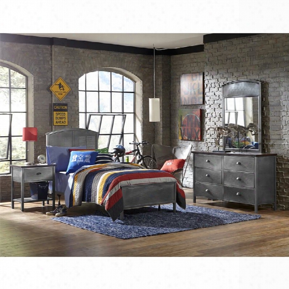 Hillsdale Urban Quarters 4 Piece Full Panel Bedroom Set In Black Steel