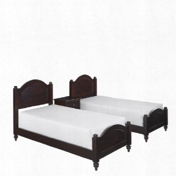 Home Styles Bermuda 2 Twin Beds And Night Stand In Espresso