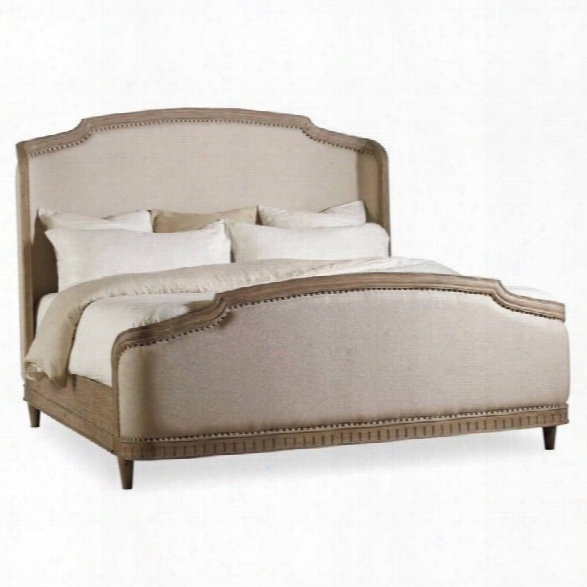 Hooker Furniture Corsica Upholstered Shelter Bed In Light Wood-queen