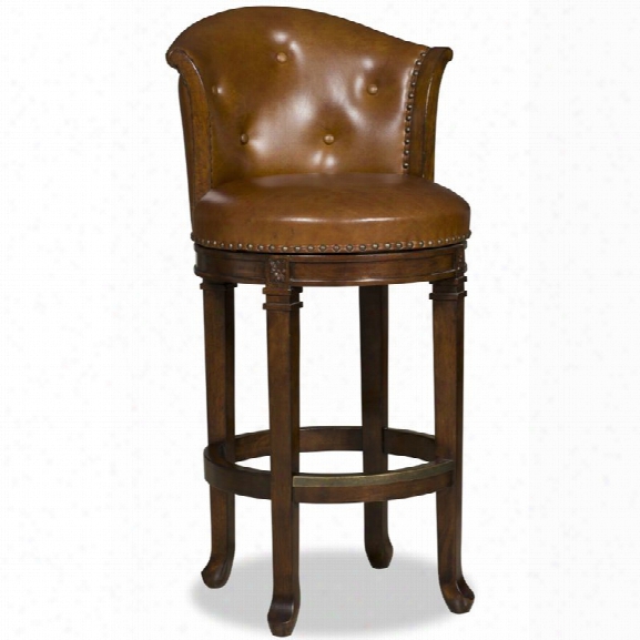 Hooker Furniture Manhattan 30 Transitional Bar Stool In Dark Wood