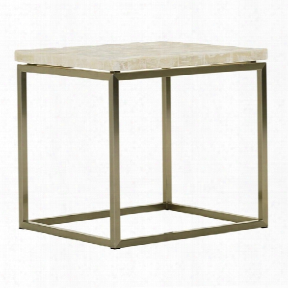 Lexington Macarthur Park Marisol Stone Top End Table In Steel