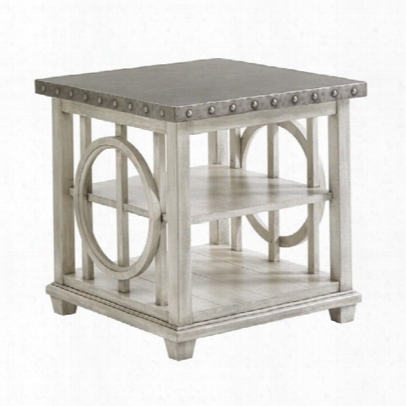 Lexington Oyster Bay Lewiston Metal Top Square End Table In Oyster