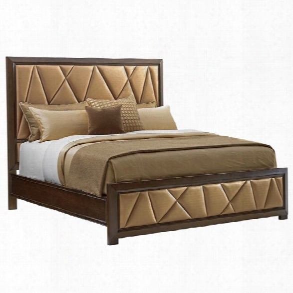 Lexington Zavala Spectrum Upholstered King Panel Bed In Mocha Brown