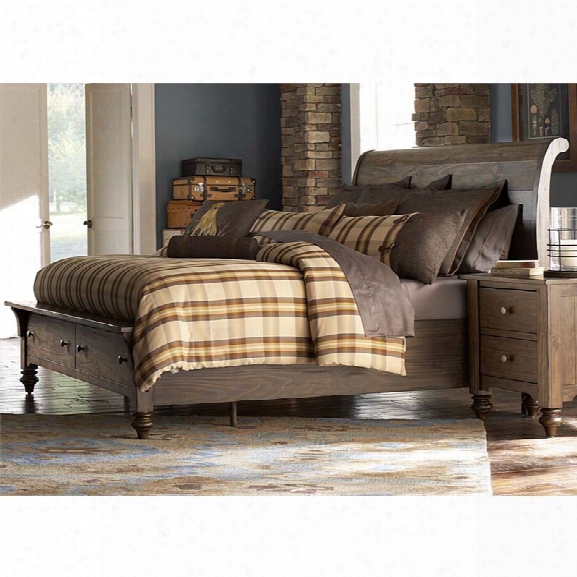 Liberty Furniture Southern Pines Queen Sleigh Storage Bed In Bark