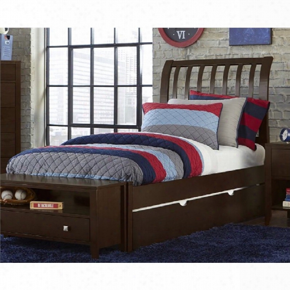 Ne Kids Pulse Full Sleigh Bed With Trundle In Chocolate