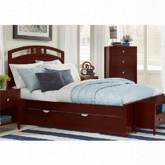 Ne Kids Pulse King Panel Bed With Trunndle In Cherry