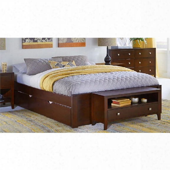 Ne Kids Pulse Queen Platform Bed With Rundle In Cherry