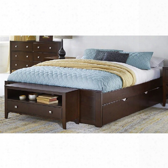 Ne Kids Pulse Queen Platform Bed With Trundle In Chocolate