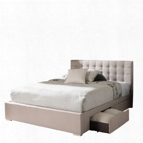 Rene King Storage Platform Bed In Beige