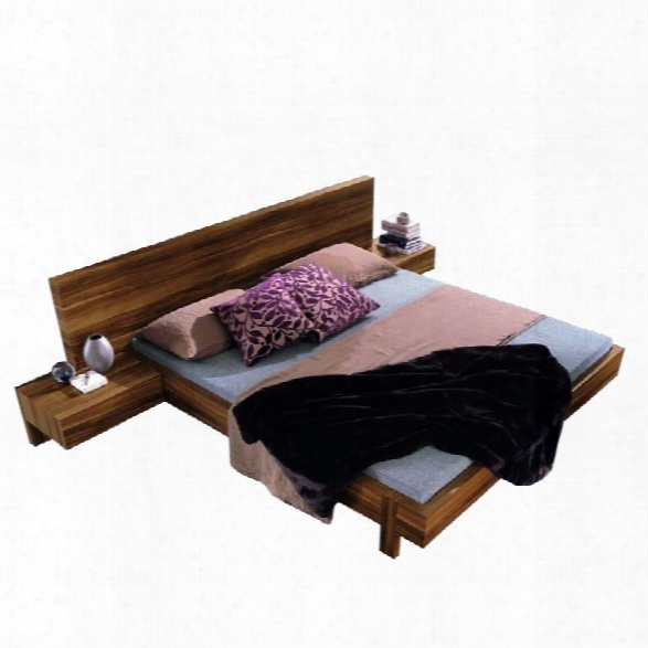 Rossetto Gap Modern Platform Bed In Walnut-queen