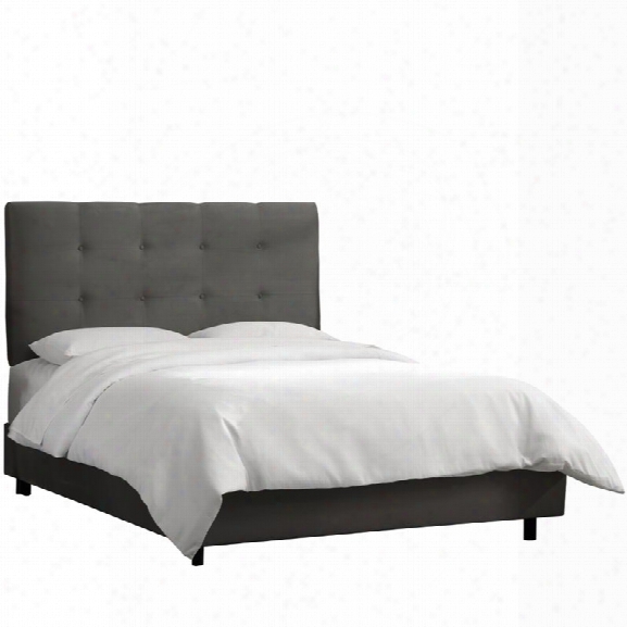 Skyline Furniture Upholstered California King Panel Bed In Charcoal