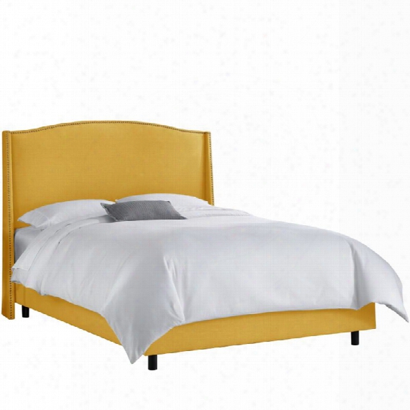 Skyline Furniture Upholstered King Bed In Linen French Yellow