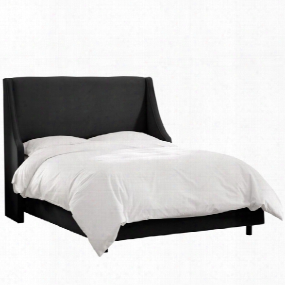 Skyline Furniture Upholstered King Bed In Velvet Black