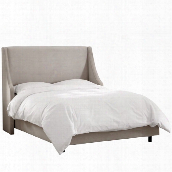 Skyline Appendages Upholstered King Bed In Velvet Light Gray