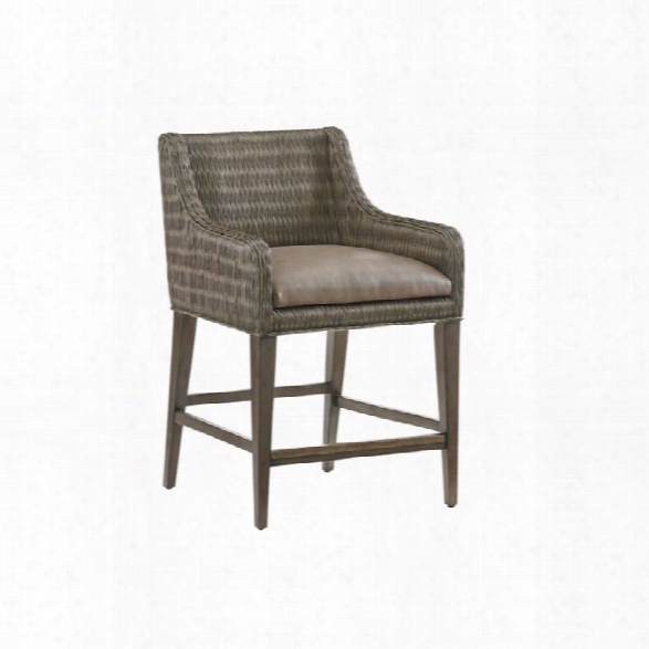 Tommy Bahama Cypress Point Woven Counter Stool In Gray