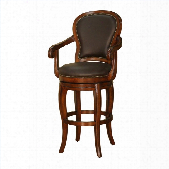 American Heritage Santos Bar Stool In Cona And Choclate Leather