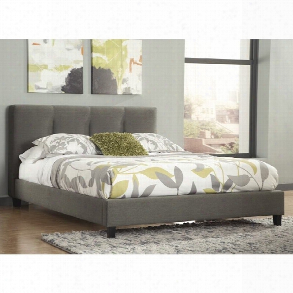 Ashley Masterson Tufted Upholstered Queen Panel Bed In Gray