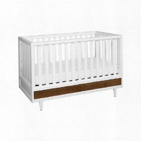 Babyletto Eero 4-in-1 Convertible Crib In White And Natural Walnut