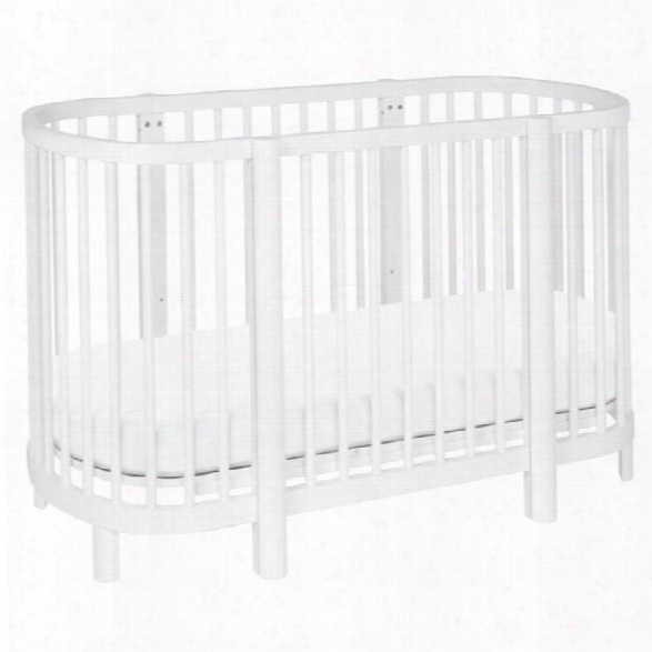Babyletto Hula Convertible Oval Crib With Mini Pad In White