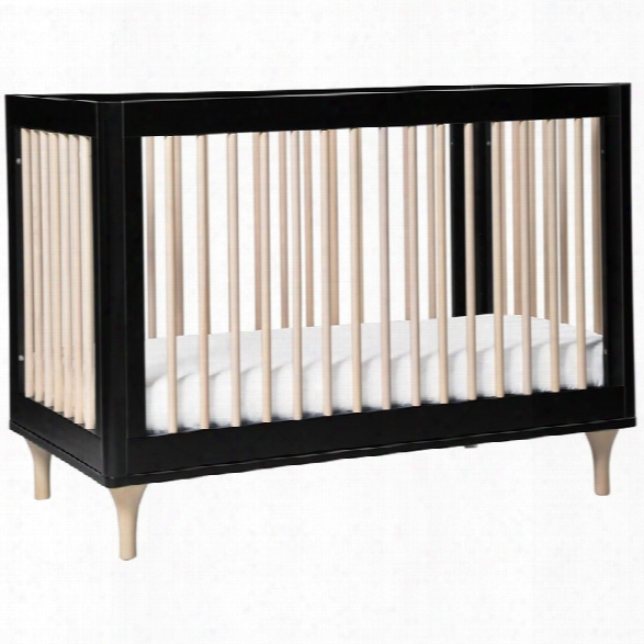 Babyletto Lolly 3 In 1 Convertible Crib In Black And Washed Natural