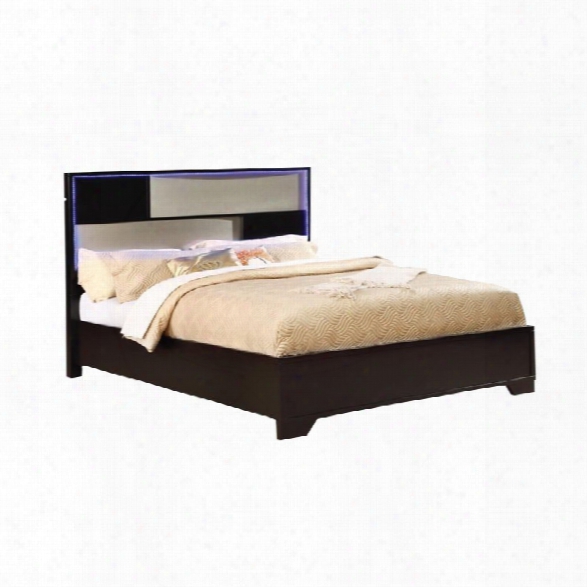 Coaster Havering California King Led Panel Bed In Black And Sterling