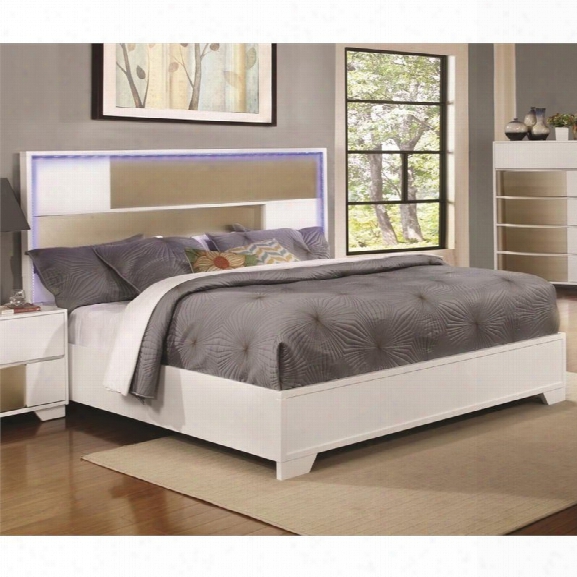 Coaster Havering California King Panel Bed In Blanco And Sterling