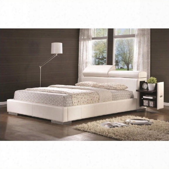 Coaster Maxine Leather Upholstered California King Bed In White