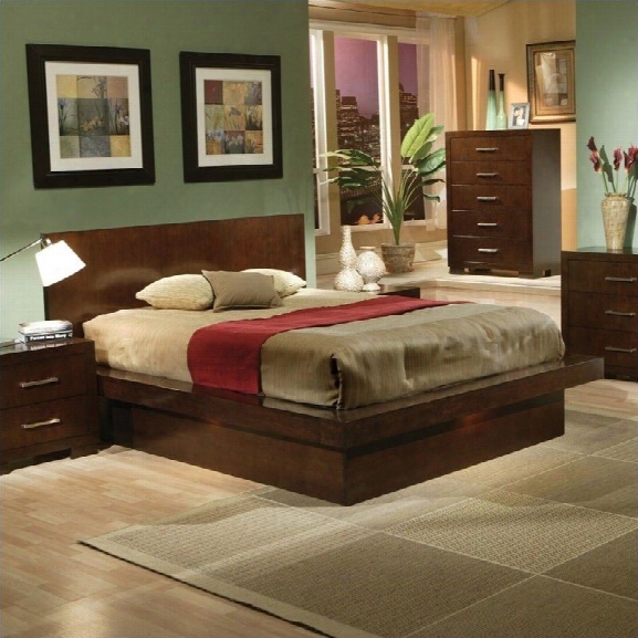 Coaster Platform Bed In Light Cappuccino Finish-queen