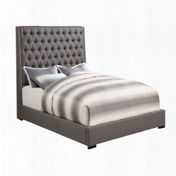Coaster Uphostered King Panel Bed In Gray