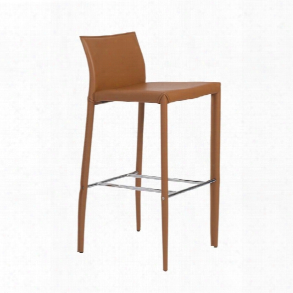 Eurostyle Shen 29.9 Bar Stool In Cognac (set Of 2)