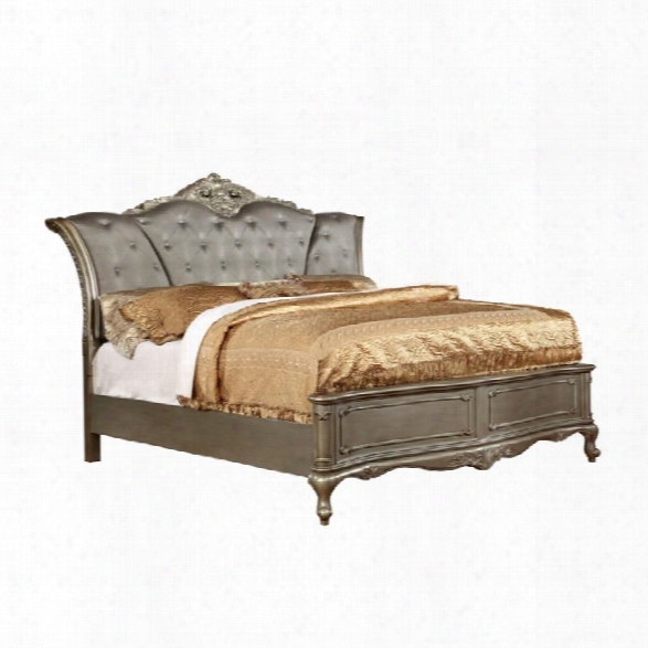 Furniture Of America Calandra California King Tufted Panel Bed In Gold