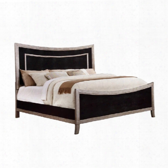 Furniture Of America Camie King Faux Leather Panel Bed In Silver