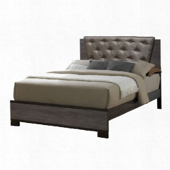 Furniture Of America Charlsie California King Tufted Bed In Gray