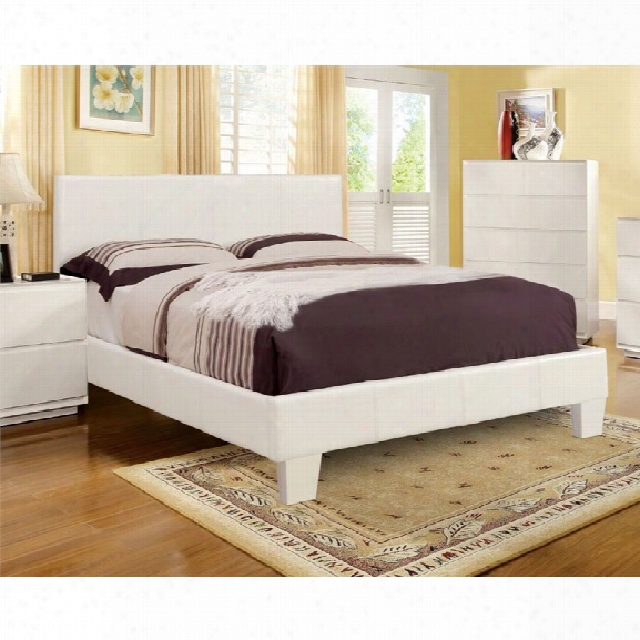 Furniture Of America Ramone King Upholstered Panel Bed In White