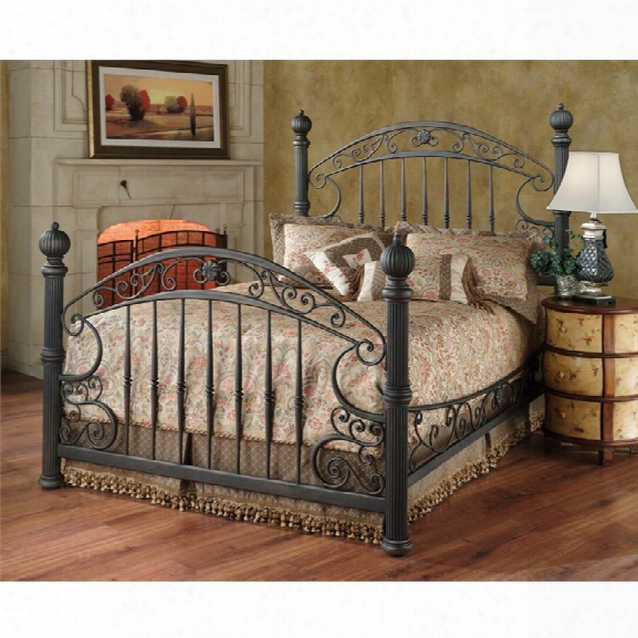 Hillsdale Chesapeake King Metal Poster Spindle Bed In Rustic Old Brown