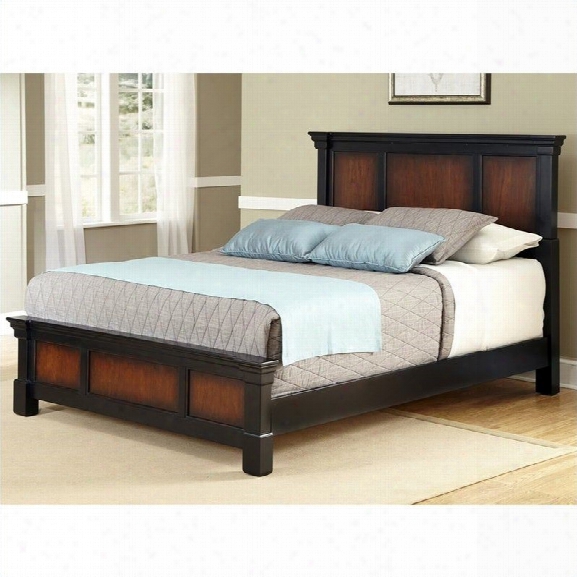 Home Styles Aspen Bed In Rustic Cherry And Black-queen