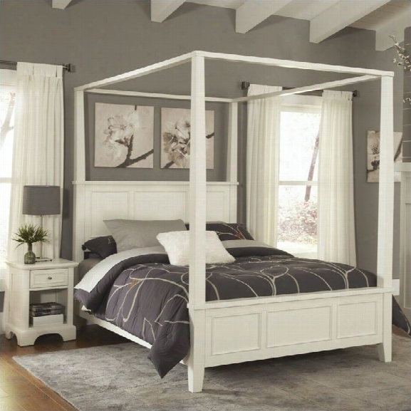 Home  Styles Naples Canopy Bed In White-queen