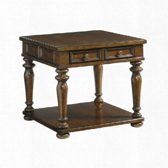 Lexington Coventry Hills Fairfield Square End Table In Autumn Brown