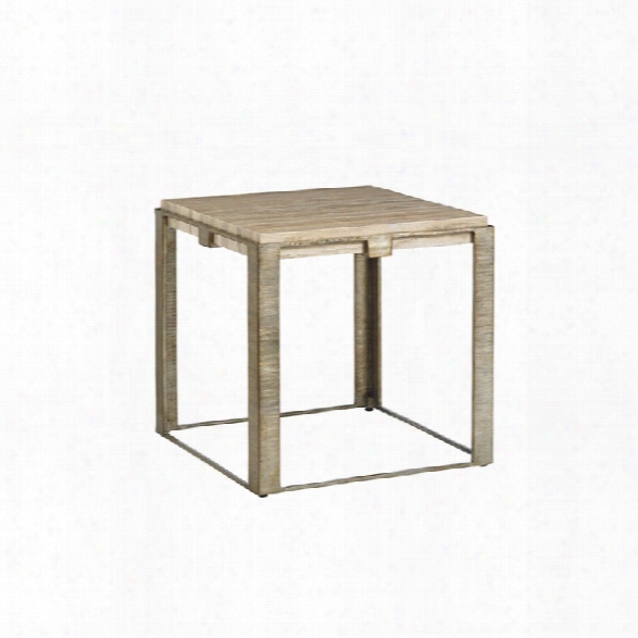 Lexington Laurel Canyon Stone Canyon Square End Table In Silver