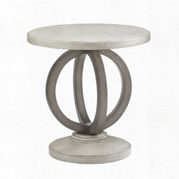 Lexington Oyster Bay Hewlett Round Pedestal Accent Table In Oyster