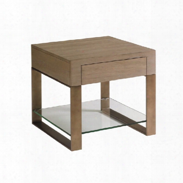 Lexington Shadow Play Empire End Table In Gray Elm