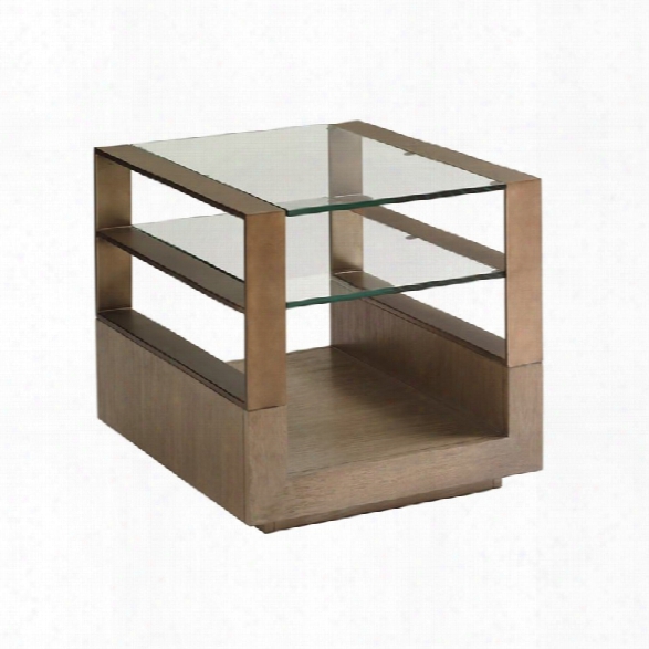 Lexington Shadow Play End Table In Gray Elm