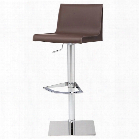 Nuevo Colter Adjustable Leather Bar Stool In Mink