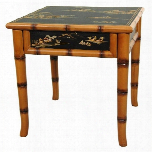 Oriental Furniture Ching Square Ming Table In Black